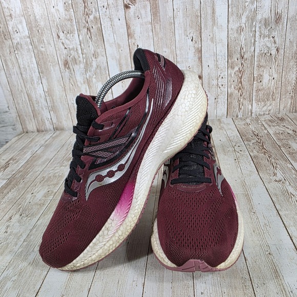 Saucony‎ Triumph Running Shoes Cushioned Athletic Sneakers Maroon Women's 11 - Picture 5 of 8
